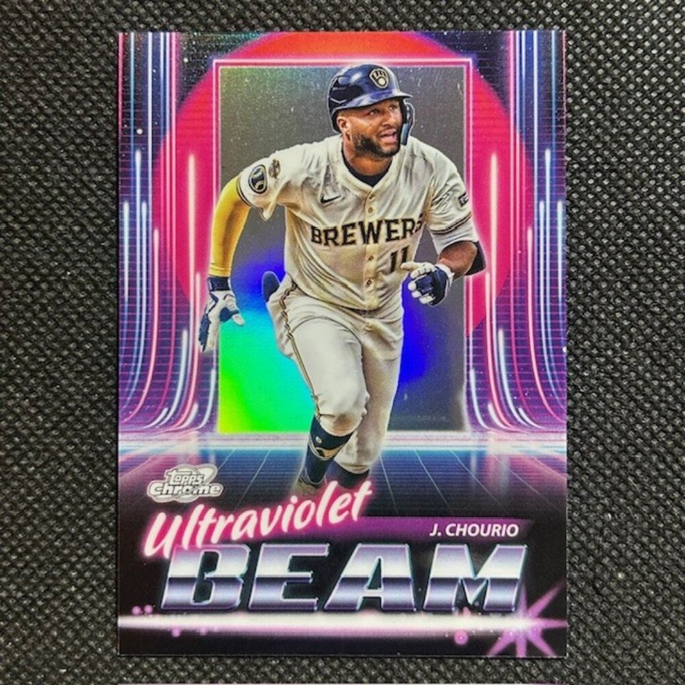 2025 Topps Chrome Cosmic Ultraviolet Beam Jackson Chourio Milwaukee Brewers